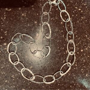 Israel sterling silver hammered link Chain! 19 inches long including clasp